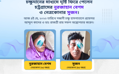 ৪ই মে, ২০২৩ তারিখে ২ জন অন্ধ মানুষের চোখে সফলভাবে কর্ণিয়া প্রতিস্থাপন করা হয়েছে।