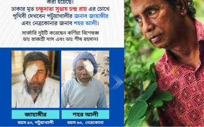 চক্ষুদাতা সুভাষ চন্দ্র রায় – এর চোখে পৃথিবী দেখবেন দুইজন অন্ধ মানুষ
